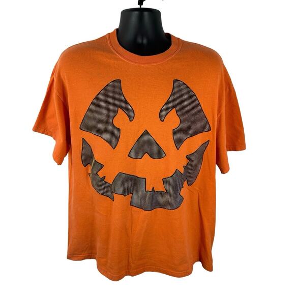 Y2K Jack O Lantern Halloween Graphic Tee Spooky Orange Size XL Jesse Pinkman - Picture 1 of 7